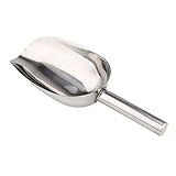 Lautechco 8 Inch Stainless Steel Ice Cube Shovel Scoop Scraper for Ice Bucket Multifunctional Bar Tools Tea Coffee Bean Scoop