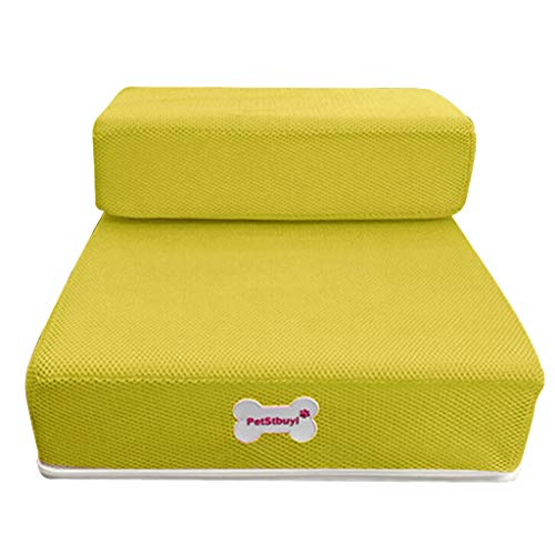 Lomsarsh Malla Transpirable Escaleras Plegables para Mascotas Cama Desmontable para Mascotas Escaleras para Perros Rampa 2 Pasos para Mascotas Escaleras para Perros