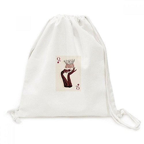 Sac à dos cordon voyage motif cartes à jouer diamant Q pour vos excursions