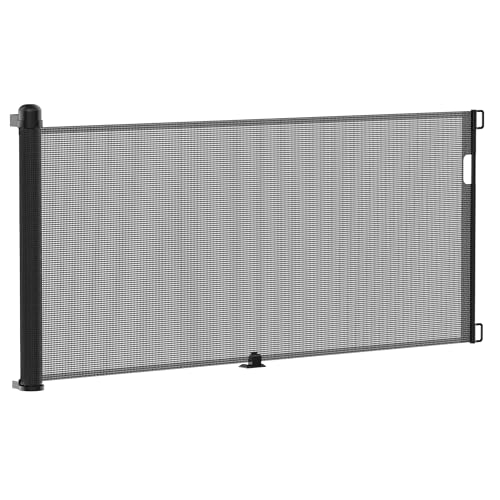 NAIZY Cancelletto di protezione per porta, 0-300 cm, tenda a rullo, protezione per scale e cani, porta retrattile, barriere per cani per interni ed esterni, colore nero, LMZJ-HAG1394B