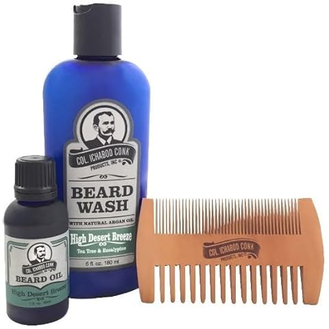 Col Conk HIGH DESERT BREEZE BEARD KIT - with 2 sided comb #4053, 6 Fl Oz (Pack of 1), Clear Cover