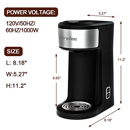 2-Way Single Serve Coffee Maker Brewer For Capsule And Ground Coffee, Mini Coffee Machine With Self-Cleaning Function And 8-14 Oz Brew Size #TOP5
