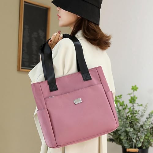 Halreactody Large Capacity Water Repellent Multi Pocket Nylon Shoulder Bag, Waterproof Tote Bags for Women2