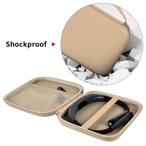 Image of GWCASE Hard Carrying Case for Glocusent for Vekkia LED Neck Reading Lights | Shock-Resistant EVA Shell, Mesh Pocket for Cable, Keep Small Gear Neat for Bedtime Reading, Crochet, Travel, Khaki, Box Only