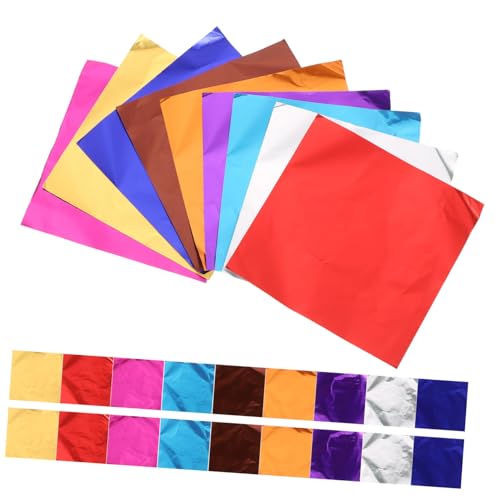 FUNNETOYU 200 piezas Unidades de Aluminio para Envolver y Chocolates Envoltorios para Dulces Fiesta Cumpleaños Boda Manualidades