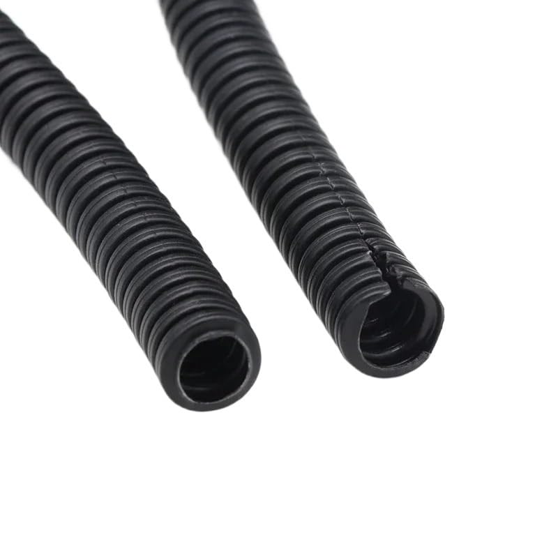 AD 7,5 mm ~ 34,5 mm Negro PP Tubo Corrugado Aislado Manguera de Alambre Tubo Corrugado de plástico Cable de Coche Funda Protectora Resistente al Calor(Close,AD 25 X ID 20MM_10 Meters)