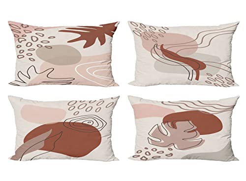 Ambesonne Abstract Throw Pillow Cushion Case Pack of 4, Bohemian
