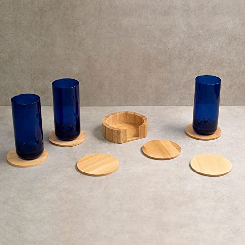 Oikos - Jogo de Porta Copos Redondo em Bambu 6 Peças