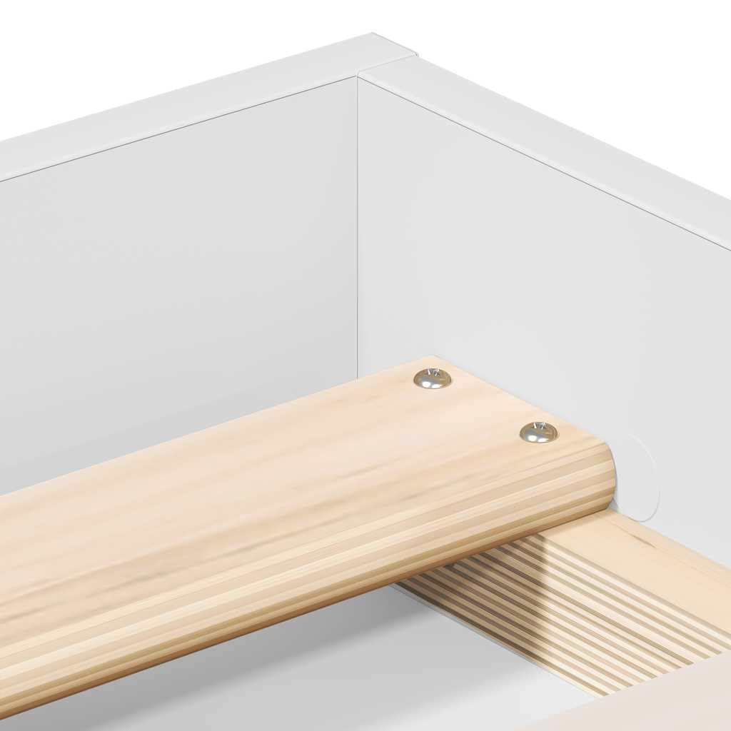 vidaXL Estructura de Cama, Somier con Almacenaje, Armazón Marco de Cama de Invitados, Mueble para Dormitorio Hogar, Blanca 140X200 cm