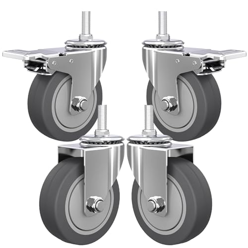 Aenmezen M12*30mm lWt Xe LX^[ u[Lt 4 3C` XCx LX^[ ׏d300 kg É S ԗ ؍ނ^CȂǏɓKp(2swivel+2with brake,125mm)