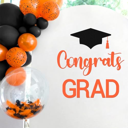 Image of Epakh 2026 Graduation Party Decal Sign for Backdrop Letters Peel and Stick Graduation Sticker for Balloon Arch Decorations Party Sign Wall Decor(Orange)