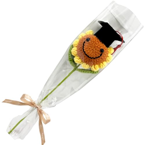 Darleneworld Crochet Sunflower Bouquet Graduation Gift Handmade Flower Keepsake