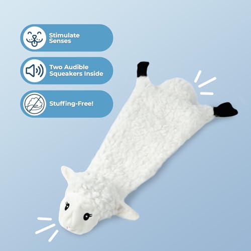 Image of Best Pet Supplies 2-in-1 Fun Skin Stuffless Dog Squeaky Toy Sheep, Large
