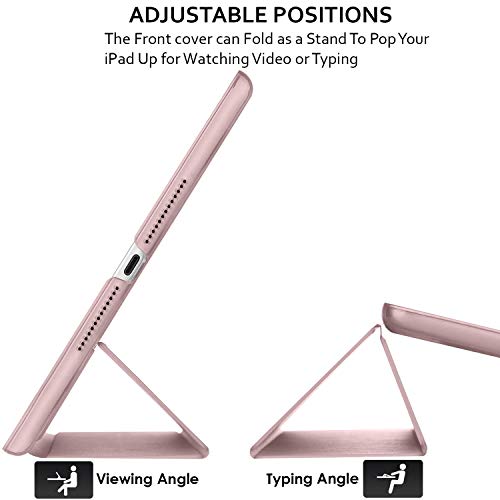 Image of DuraSafe Cases for iPad PRO 12.9 Inch 5th 4th [ Pro 12.9 4 5 Generation 2020 2021 ] A2378 A2461 MHNR3HN /A MHNT3HN /A Trifold PC Lightweight Smart PU Leather Protective Hard Back Cover - Rose Gold