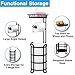 Toilet Paper Holder Stand with Shelf, Free Standing Tissue Roll Storage Rack with Dispenser for Bathroom, Black