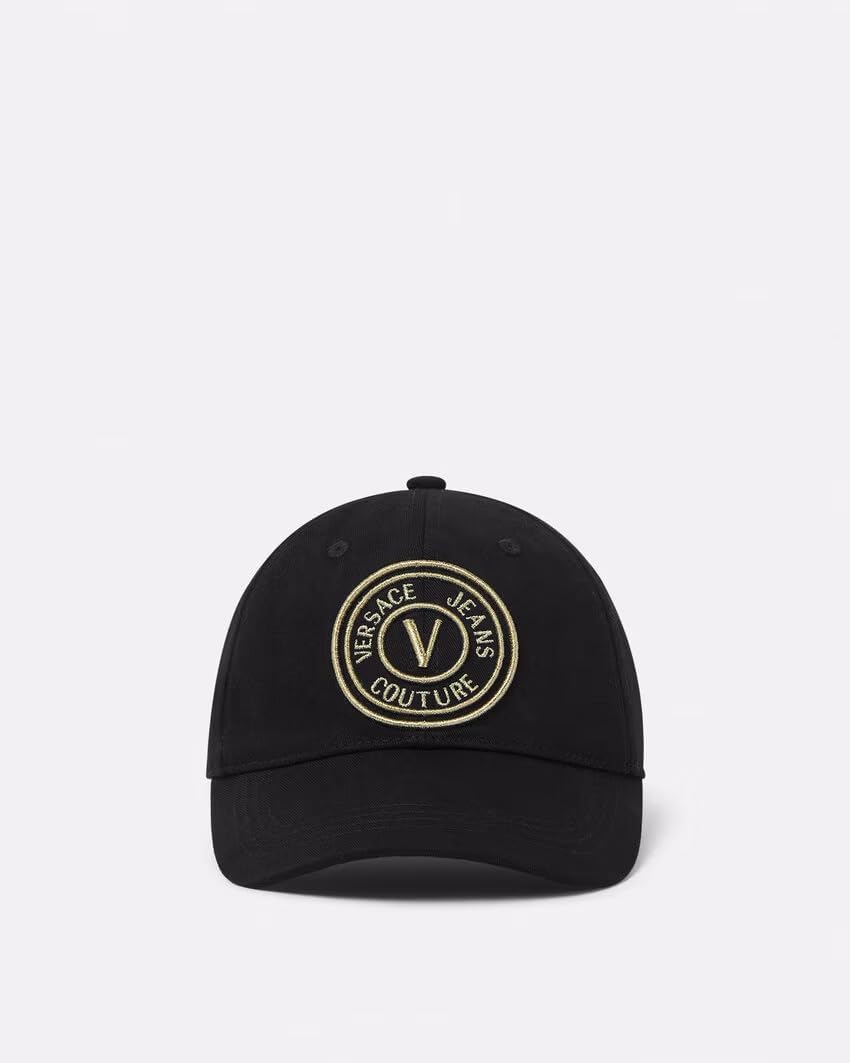 VERSACE JEANS COUTURE Black/Gold Classic Medallion Baseball Cap