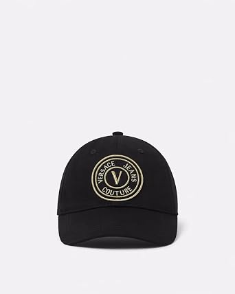VERSACE JEANS COUTURE Black/Gold Classic Medallion Baseball Cap