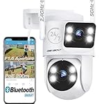 GENBOLT Camara Vigilancia WiFi Exterior 2,4/5GHz c...: 【Dual Lens & Dual Screen】La camara vigilancia WiFi exterior al aire libre cuenta con un diseño de doble lente para una cobertura completa, sin puntos ciegos, y 4x vistas digitales con zoom con facilidad. La cámara bala superior se fija en un lugar pa...