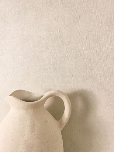 Newroom Papel Pintado Beige No Tejido Efecto Lino - Moderno Liso Textura Textil para Salón Dormitorio