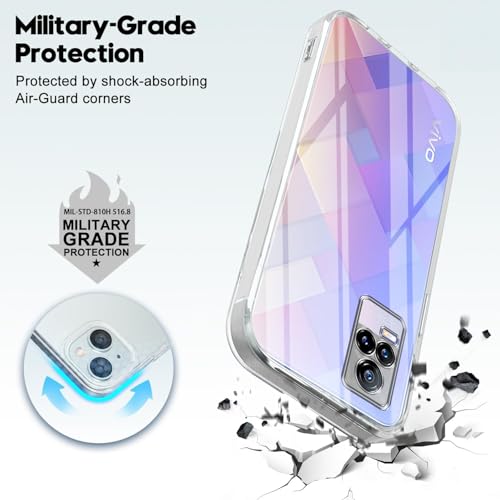 Image of Jkobi Back Cover for Vivo V21e 4G (Silicone Clear Shockproof Case with Camera Protection and Dust Plugs | Transparent)