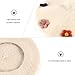 MUCKLILY ’s Woollen Beret Hat with Flower Accent, Warm Beige Painter Cap, Autumn Winter ’ Fashion Beanie