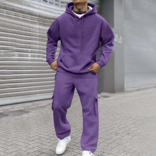 Elneeya Mens Sweat Set Two Piece Outfits Lounge Comfy Exercise Tracksuit - image 2