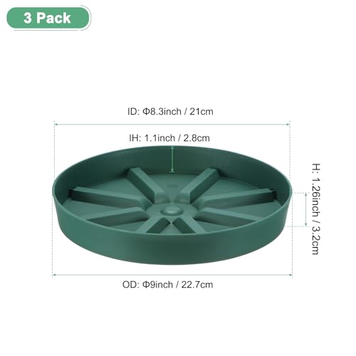 M METERXITY 3-Pack Plant Saucer, 9 Inch Flower Pot Saucers - Image 2