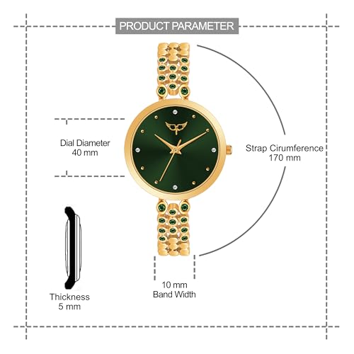 Image of WHITE BIRD Starlet Quartz Analog Dial Premium Stylish Metal Strap Watch for Girls-Women's