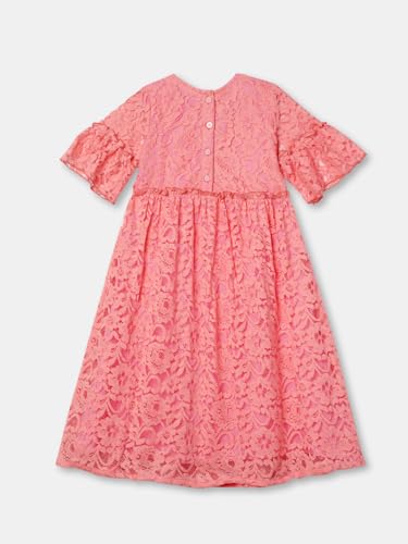 Image of ZION Girls Lace Dress with Bell Sleeves & Ruffles | Perfect for Every Occasions | 2-14 Years, Multiple Colors