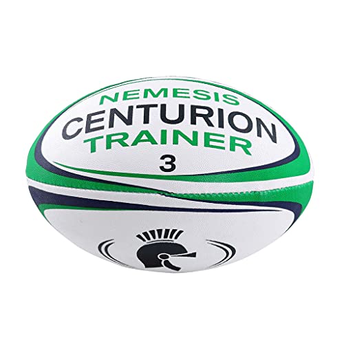 CENTURION Nemesis Trainer Rugby Ball, Green, Size 3, Green/Blue