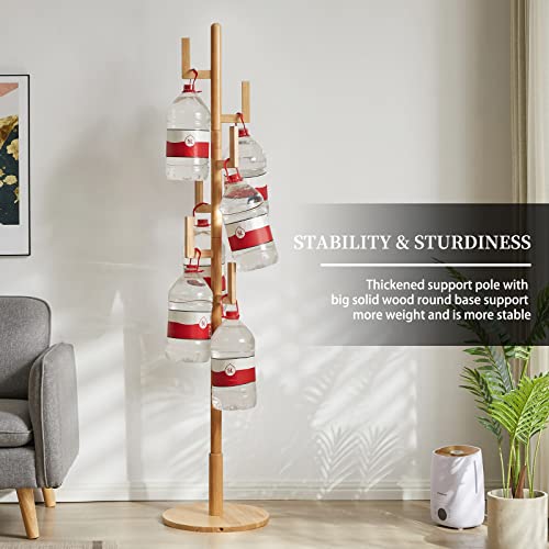 Aibiju Wood Coat Rack Freestanding, Coat Tree With 6 Cactus Shape Hooks, Coat Stand For Hanging Clothes Hat Bag Scarf Umbrella At Entrance Office Home Natural Yd-1002 #TOP6