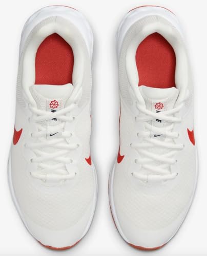 Nike Revolution 6 Big Kids Shoes Summit White/Red size 6 Big Kid4