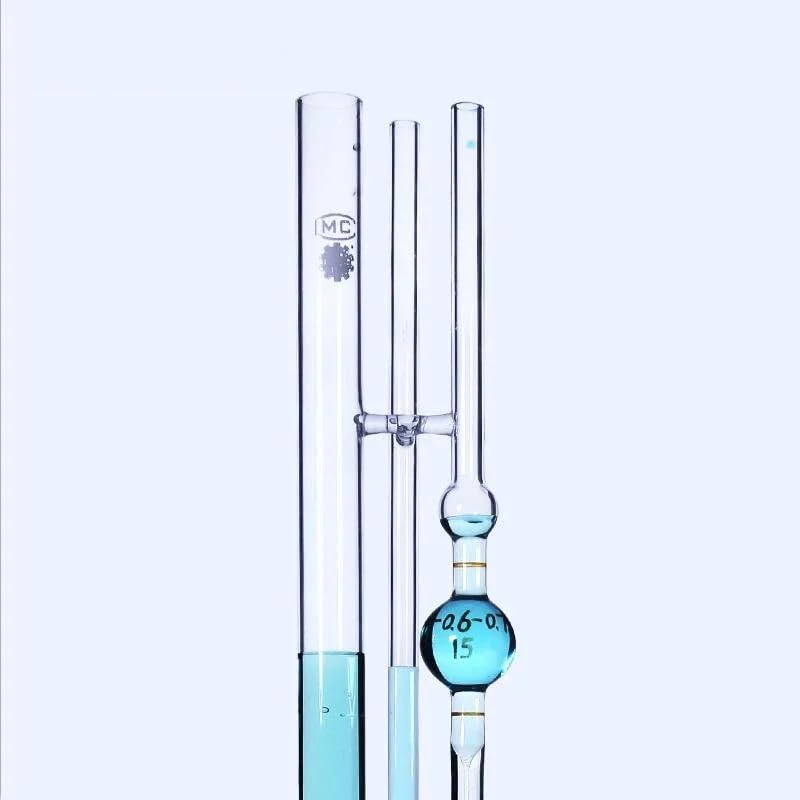 Viscosimètre Ubbelohde en verre de laboratoire, viscosimètres capillaires for pétrole, constante fixée 0,3-0,4 à 1,1-1,2(0.4-0.5)