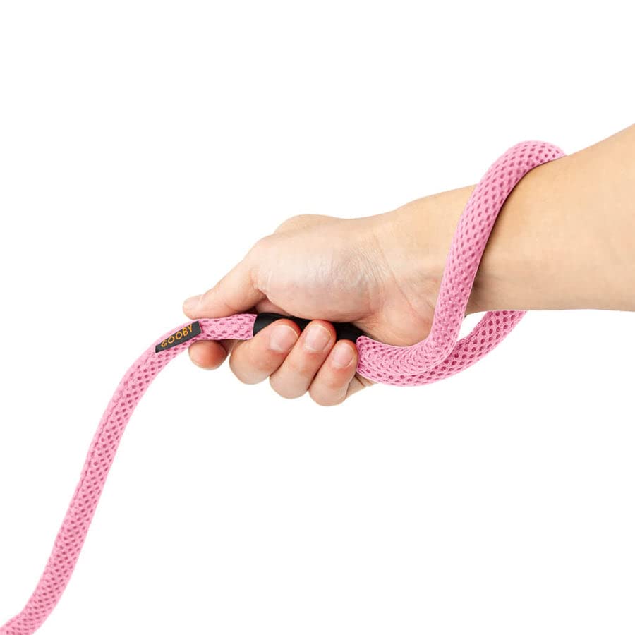 Image of Gooby Mesh Leash, Pink, 4 FT | Climbers-rope core, polyester mesh; 4 ft; All-weather; Bolt-snap clasp; Machine washable; Mix-and-match