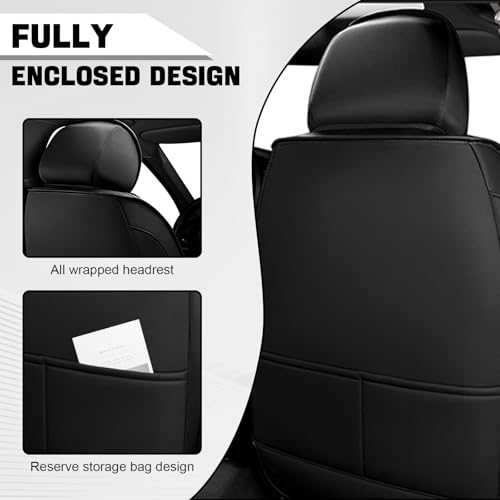 Image of Car Seat Cover for Jeep Wrangler 2000-2026, Driver's Seat Covers,Non-Slip Waterproof seat Cover,Wear-Resistant Nappa Leather car seat Covers. (Standard 2 Seats /Black Red)