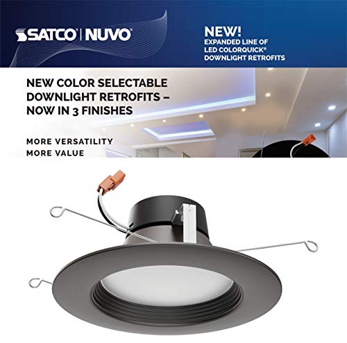 Satco (8 Pack) Led Color Selectable Downlight Retrofits, Part Number S11837, 9 Watt; 5 Inch - 6 Inch; Cct Selectable; 120 Volts; Dimmable; Bronze Finish for Industrial and Commercial Use - Image 5