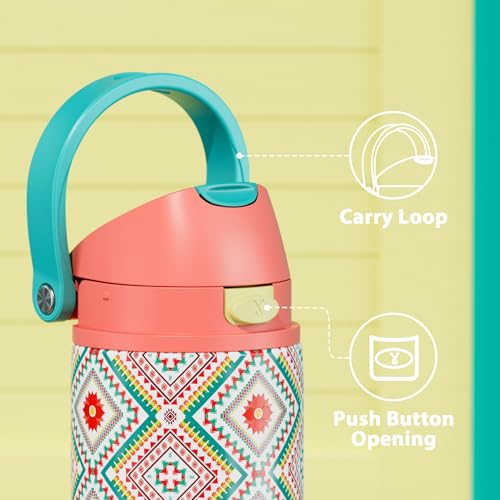 Image of 24 oz Insulated Water Bottle with Straw: Meoky Stainless Steel Metal Water Bottle with 2-in-1 Lid - Leak Proof, Cold for 24 Hours, Fits in Car Cup Holder, BPA-Free for Travel Sports Gym, Prism Folk