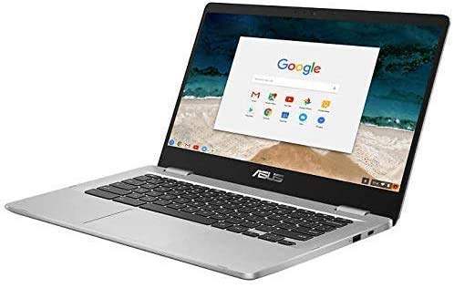 Latest_ASUS Chromebook 14" FHD (1920x1080) Laptop, Intel Dual-Core Celeron N3350 Processor, 4GB RAM, 32GB eMMC, 180° hinge, USB 3.1 Type-C, Media Card Reader, Mouse and Sleeve Included,ChromeOS