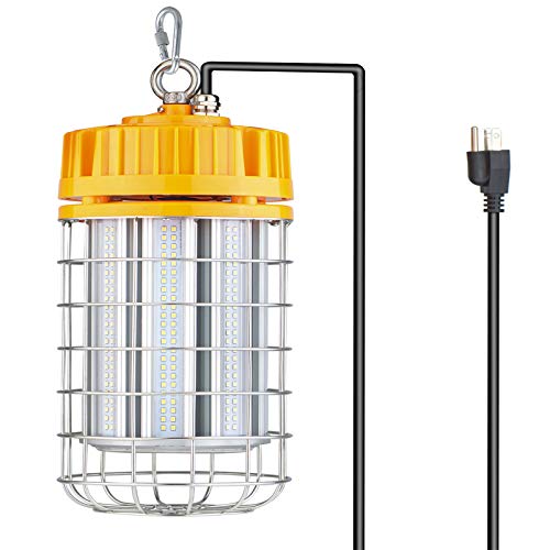 Buy 1 get 1 🔥 Okaybulb Jobsite Work 150W Led Temporary Light, 19500Lumen LED High Bay Light(900W Equiv) 5000K Outdoor Construction Lights Portable Lighting Hanging with Stainless Steel Guard & Hook