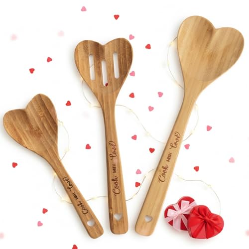 Yinder Heart-Shaped Wooden Spoons (3 Pack)
