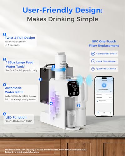 Image of Waterdrop M6SL Mineral Reverse Osmosis System Countertop Water Filter with Additional RO Filter, 8-Stage, 3:1 Pure to Drain, NSF /ANSI 372 & 58 Certified, Room-Temperature