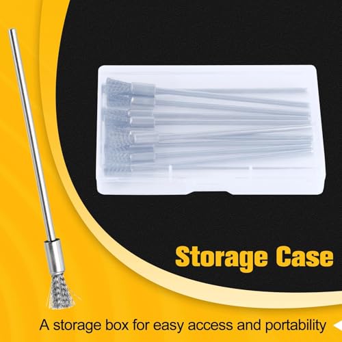 Image of SPEEDWOX 10 Pack Extended Stainless Steel Wire Brush Pen Wire Brush Rust Paint Removal Bits Steel Cleaning End Brushes Pen 3mm Mandrel Rust Paint Removal Bits Polishing Rotary Tools Accessories