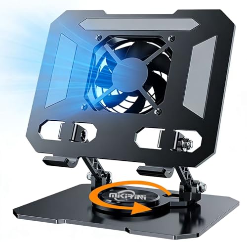 Mikirini 360 Rotating Desk Stand Holder with USB Cooler for iPad/Tablets
