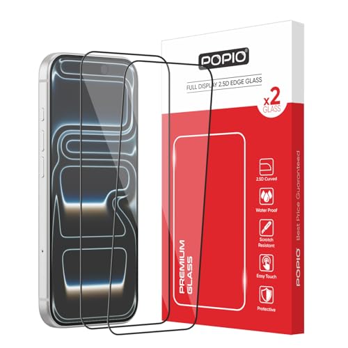 Image of POPIO Xtreme Series Pack of 2 Military-Grade Gorilla Tempered Glass for iPhone 16 Pro / 17 /17 Pro | 9H Hardness, Edge-to-Edge Coverage, Anti-Scratch