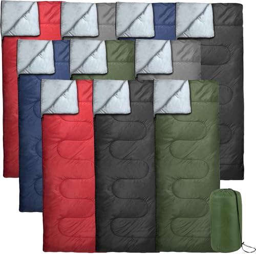 Bulk 10 Pack Envelope Sleeping Bags, 4 Seasons Warm or Cold Lightweight Indoor Outdoor Sleeping Bags for Adults, Backpacking, Camping - Image 3