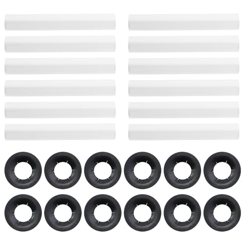 CChiai 12PCS Garage Door Silent Hinge Sleeve Spacer Garage Door Roller Washer Garage Door Roller Sleeve with Rod 11mm ID Garage Door Hinge Silent Roller Sleeve