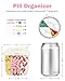 Pill Organizer,Pill Dispenser with 7 Large Compartments,Portable Pill Box Bottle Box with Wide Opening for Easy Use, Anti-Mix Tablet Organiser for Travel,Includes 20 Pcs Sticky Labels（White）