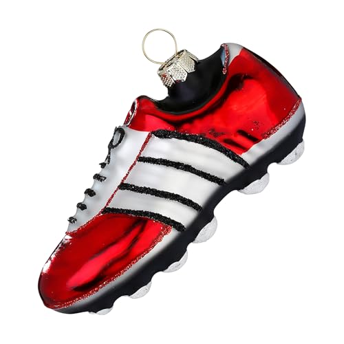 Christbaumschmuck Glas 9,3cm - Fußballschuh Figur zum Aufhängen -...