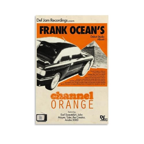 Kratoz Terp Frank - Póster vintage de océano, arte de pared naranja de canal para dormitorio, sala de estar, decoración estética moderna sin marco, 30 x 45 cm