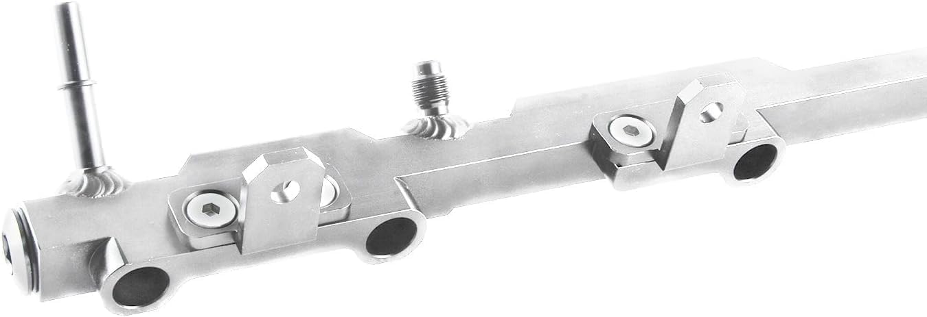 Billet Aluminum Fuel Rail for 1988-2006 Jeep Cherokee XJ Wrangler TJ YJ Performance Fuel Rails Silver 1989 1990 1991 1992 1993 1994 1995 1996 1997 1998 1999 2000 2001 2002 2003 2004 2005